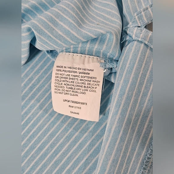 Callaway Opti Dry Mens L Golf Polo Light Blue Striped Moisture Wicking B10 - Picture 5 of 6